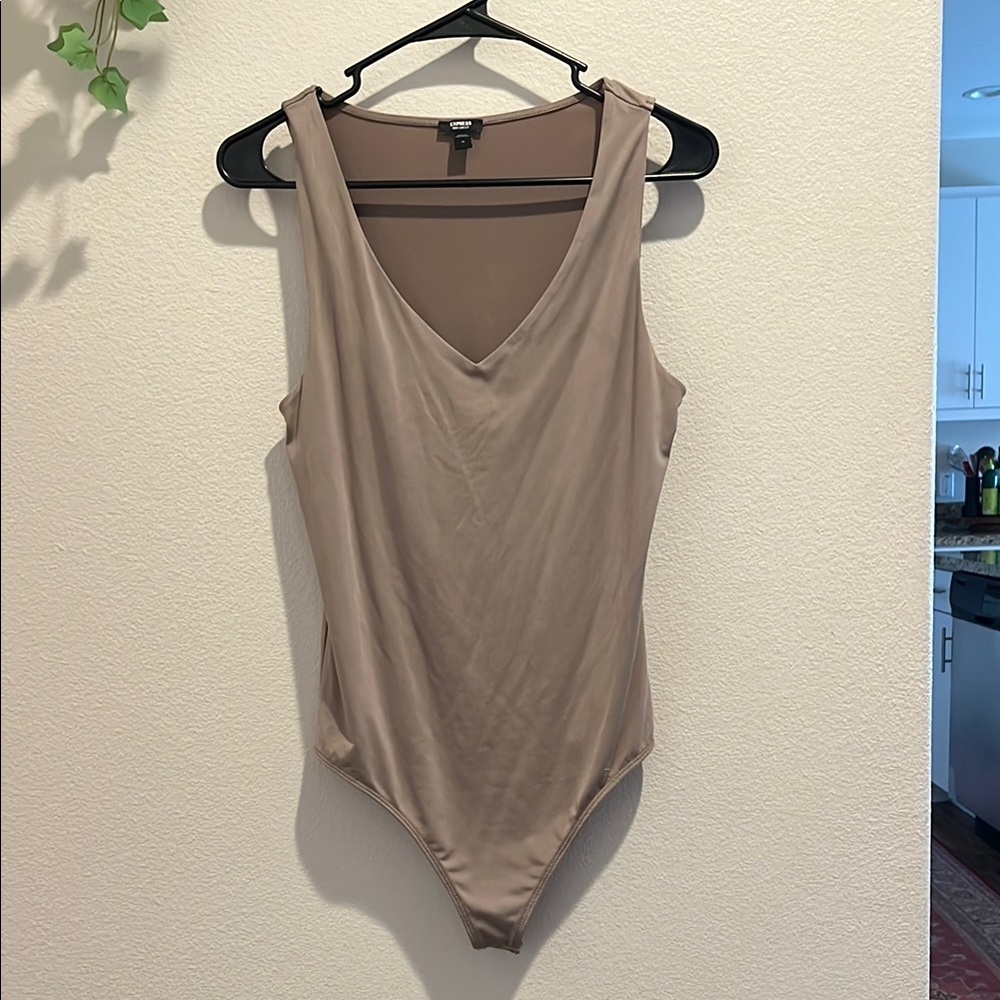 Express Tan Fitted Bodysuit